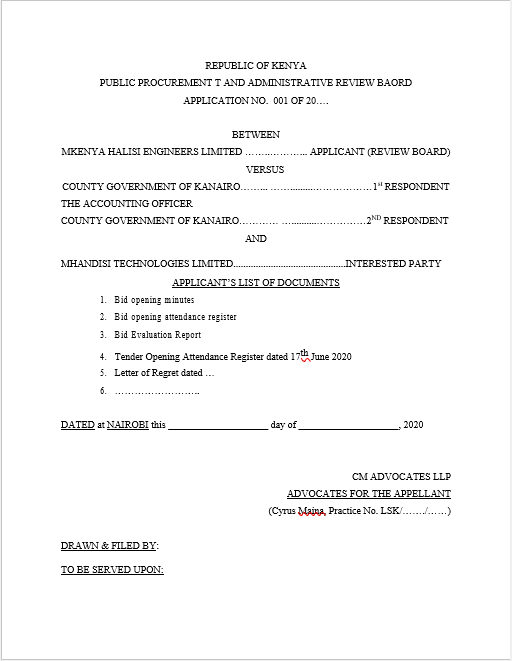 Applicant_s List of Documents