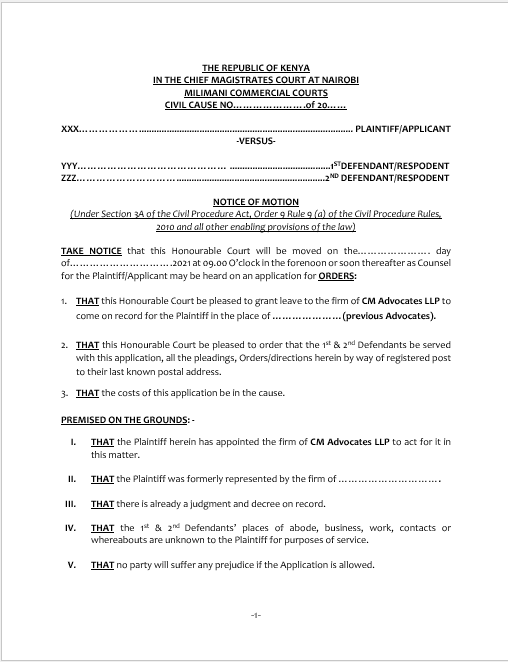 Application to come on record post Judgment-correct DECREE _ WARRANTS