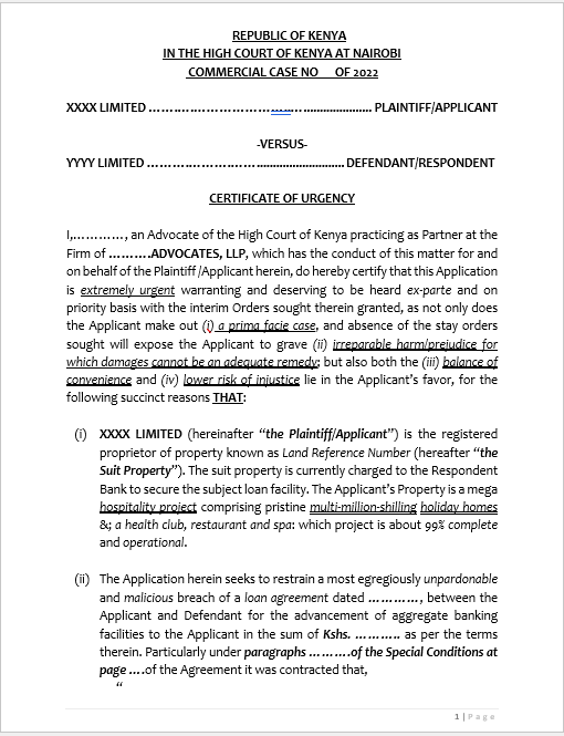 NoM Injunction Application -Chargee_s Power of sale
