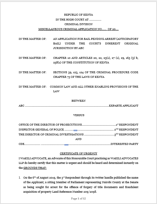 Precedent - Anticipatory Bail