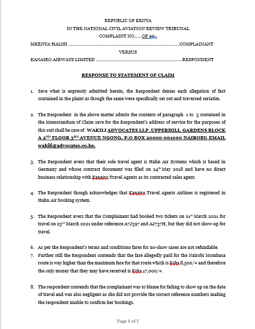 Response to Memo of Appeal
